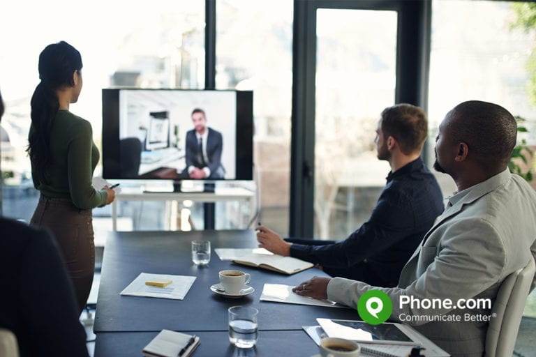 Colleagues conducting a webinar