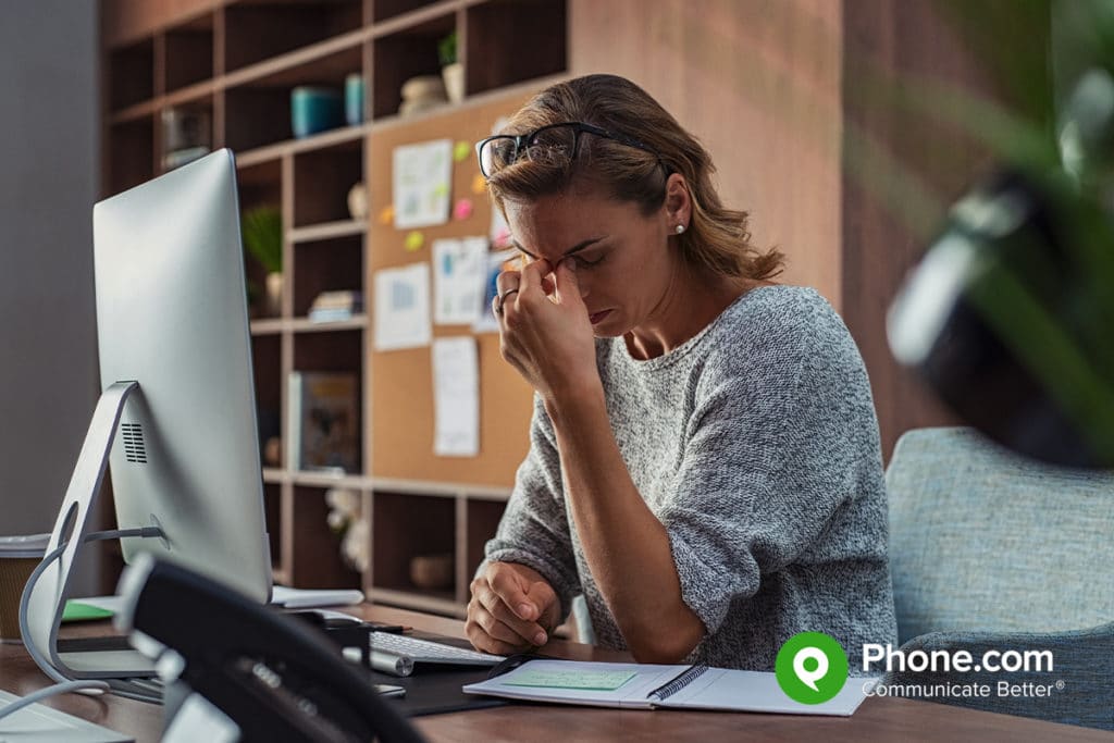 Small business owner stressed holiday