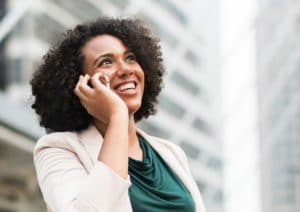 Woman makes a phone call