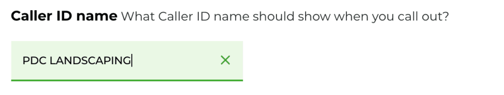 Caller ID Name Screen