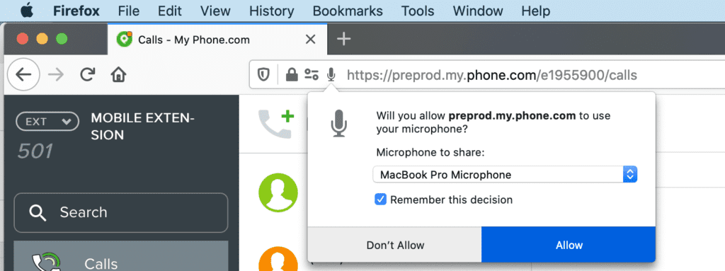Set up Phone.com web calling.