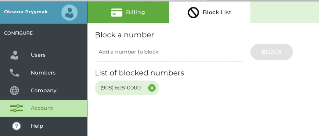 Block call