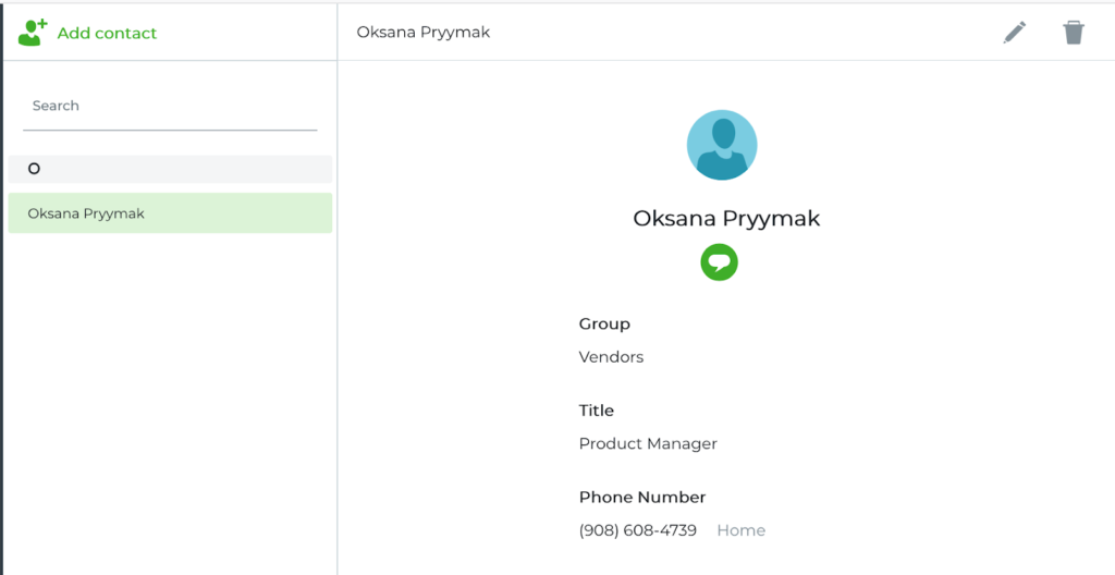 select a contact