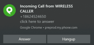 incoming call notification