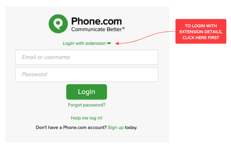 Login with extension