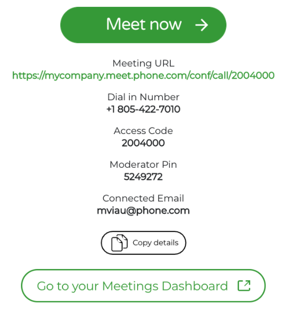 Meetings info