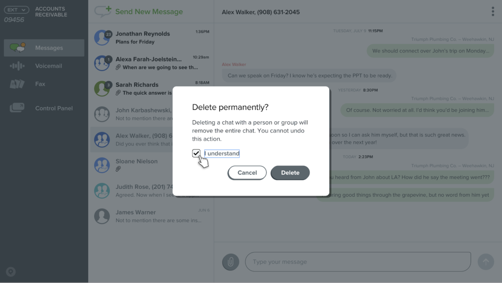 Delete button