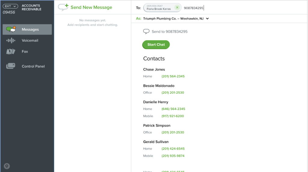 Start a message