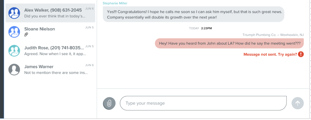 Try again message