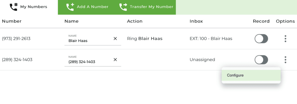 Setup your phone number