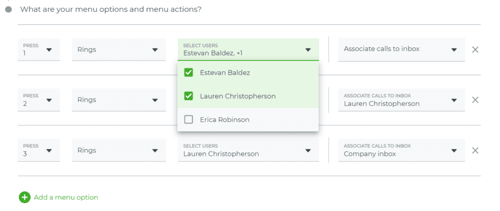 Select users