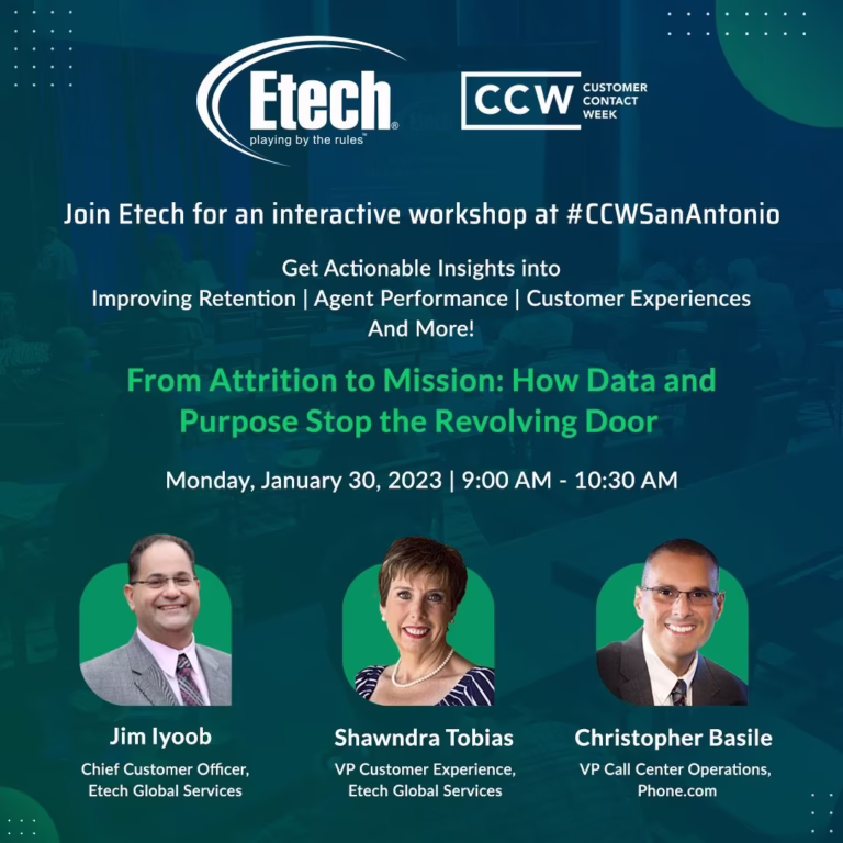 Etech Customer Contact Week San Antonio Texas Flyer for January 30th, 2023