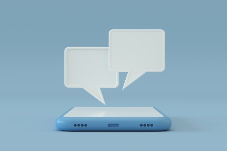 Chat Speech SMS Marketing Bubble on Smart Phone Screen