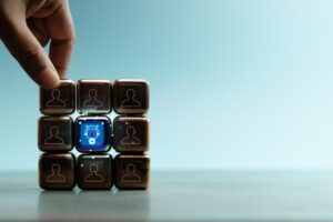 rtificial intelligence in Business Teamwork. Using AI and Human to Building Team, Innovation technology for Business